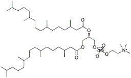 DPhPC；1,2-diphytanoyl-sn-glycero-3-phosphocholine structure, CAS 207131-40-6, MW 846.25