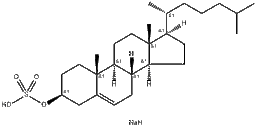 Sodium cholesteryl sulfate structure, CAS 2864-50-8, MW 490.72