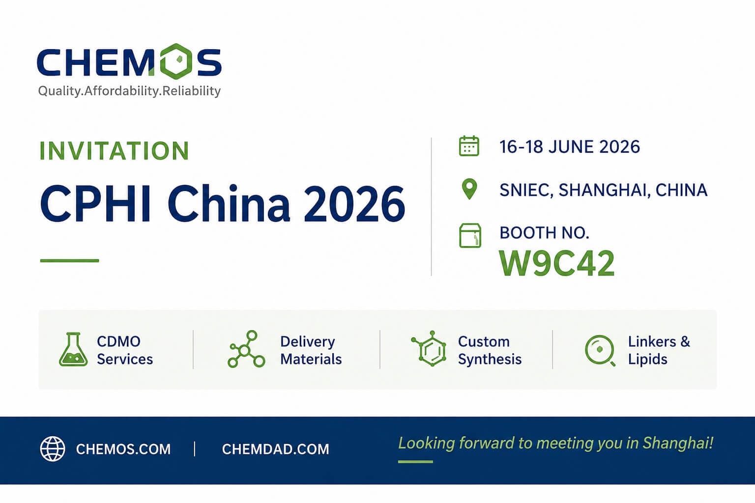 CHEMOS at CPHI China 2026 | Booth W9C42