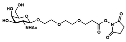 β-GalNAc-PEG3-NHS Ester structure, MW 478.45