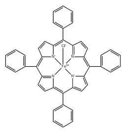 Iron(III) tetraphenylporphyrin structure, CAS 16456-81-8, MW 704.03