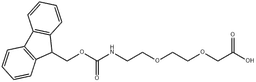 Fmoc-8-amino-3,6-dioxaoctanoic acid structure, CAS 166108-71-0, MW 385.41