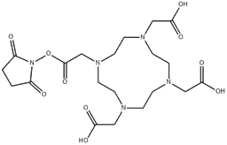 DOTA-NHS-ester structure, CAS 170908-81-3, MW 501.49