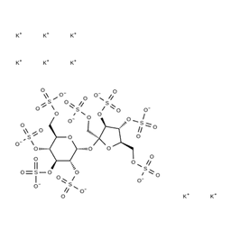 Potassium Sucrose Octasulfate structure, CAS 73264-44-5, MW 1287.52